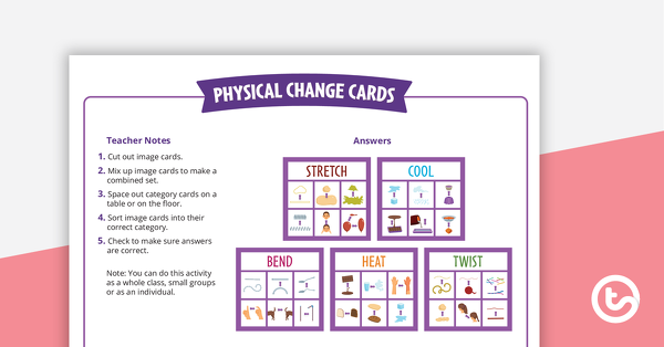 Preview image for Physical Change Cards – Game - teaching resource