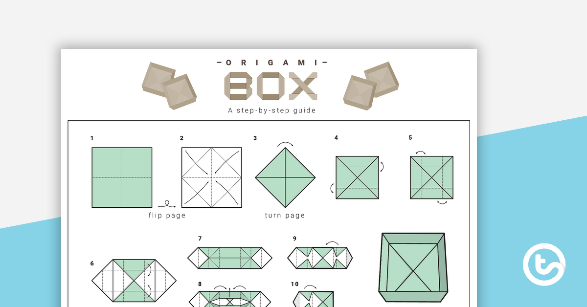 Preview image for Origami Box Step-By-Step Instructions - teaching resource