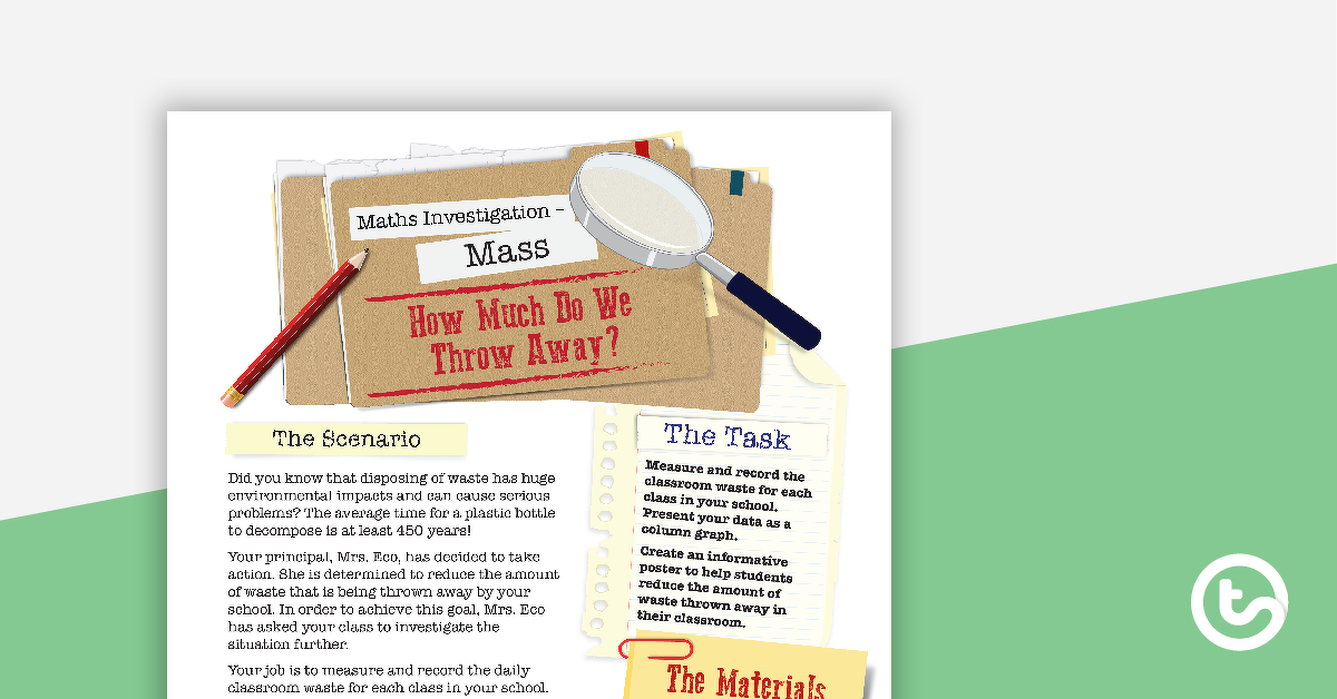 Preview image for Mass Maths Investigation - How Much Do We Throw Away? - teaching resource