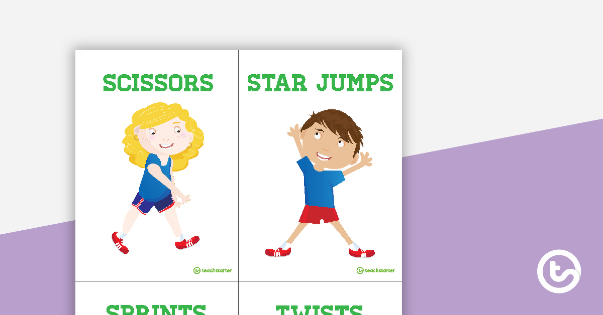 Preview image for 24 Fitness Exercise Cards - teaching resource