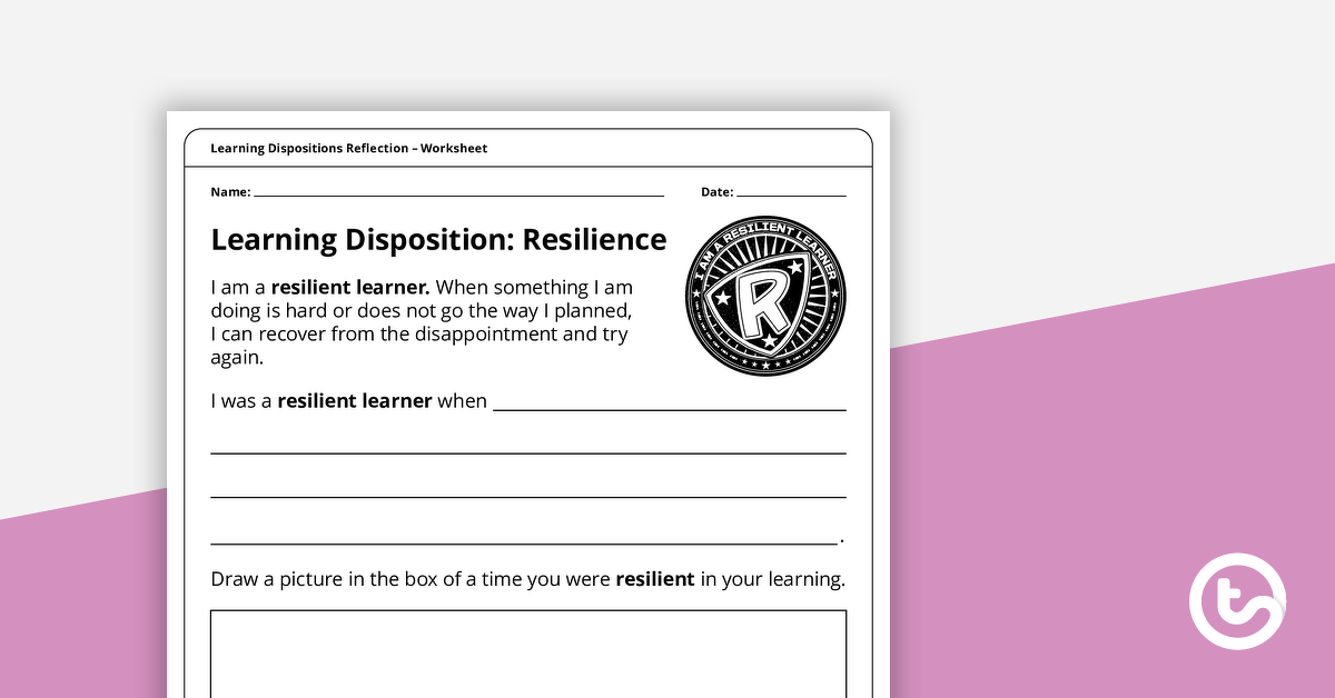预览图像for Learning Dispositions Reflection Worksheets (Lower Years) - teaching resource