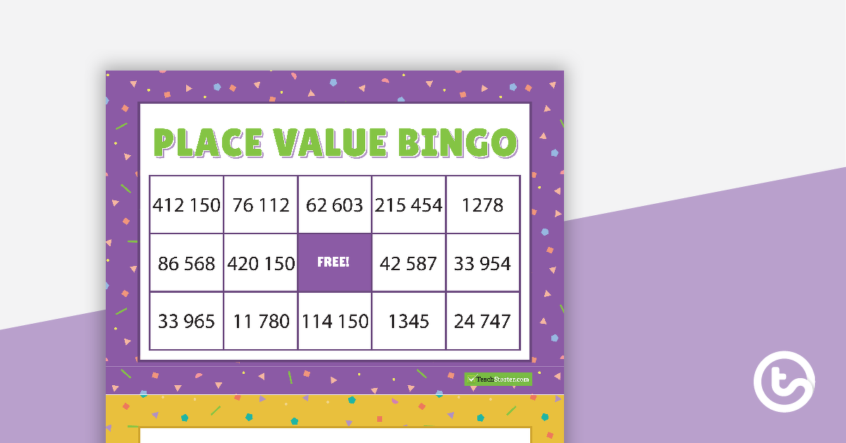 Preview image for Place Value Bingo Game - Numbers 0–1 000 000 - teaching resource