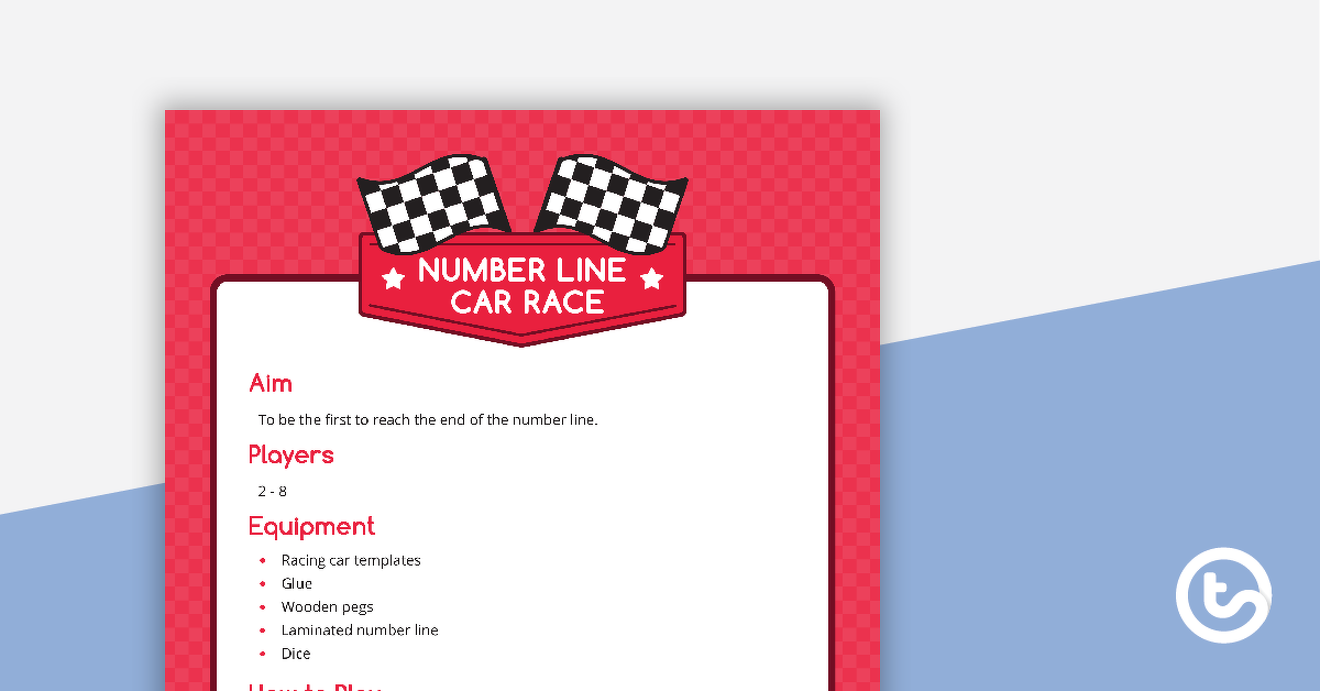Preview image for Number Line Car Race - teaching resource