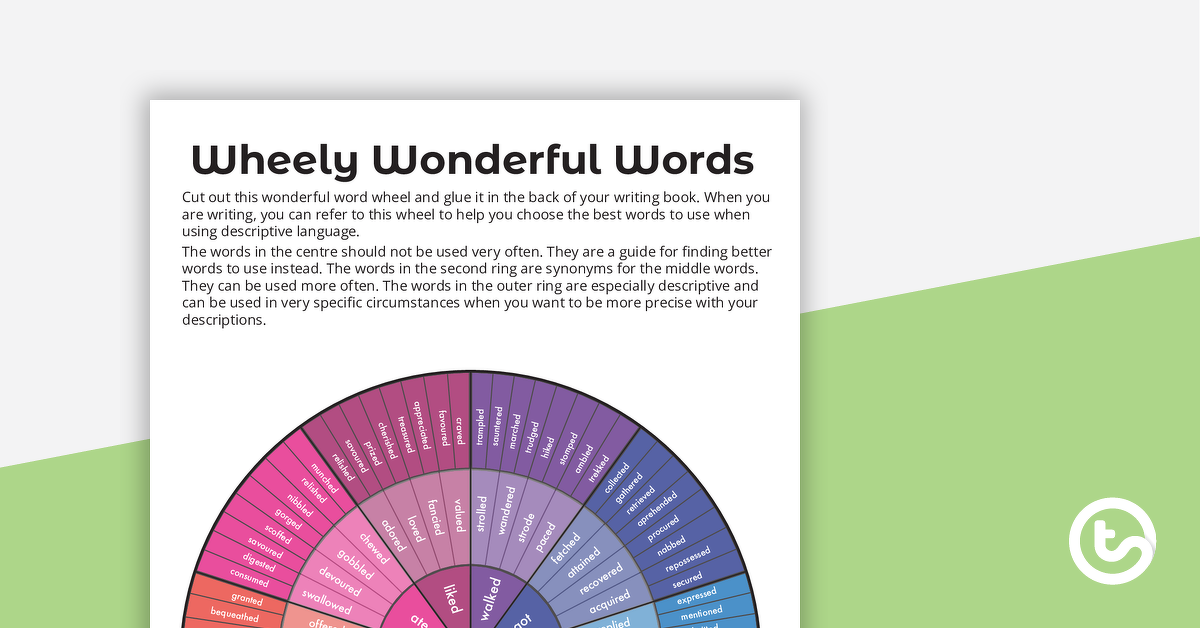 Wheely奇妙单词的预览图像 - 过度使用的动词 - 教学资源