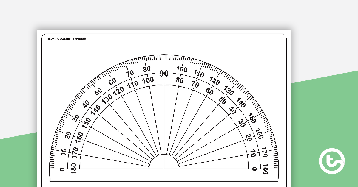 Preview image for 180 and 360 Degree Protractor Templates - teaching resource
