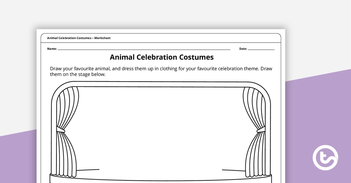 动物庆典服装预览图像 - 工作表 - 教学资源