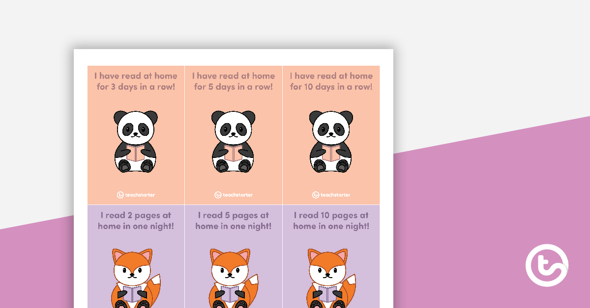 Preview image for Home Reading - Brag Tags - teaching resource