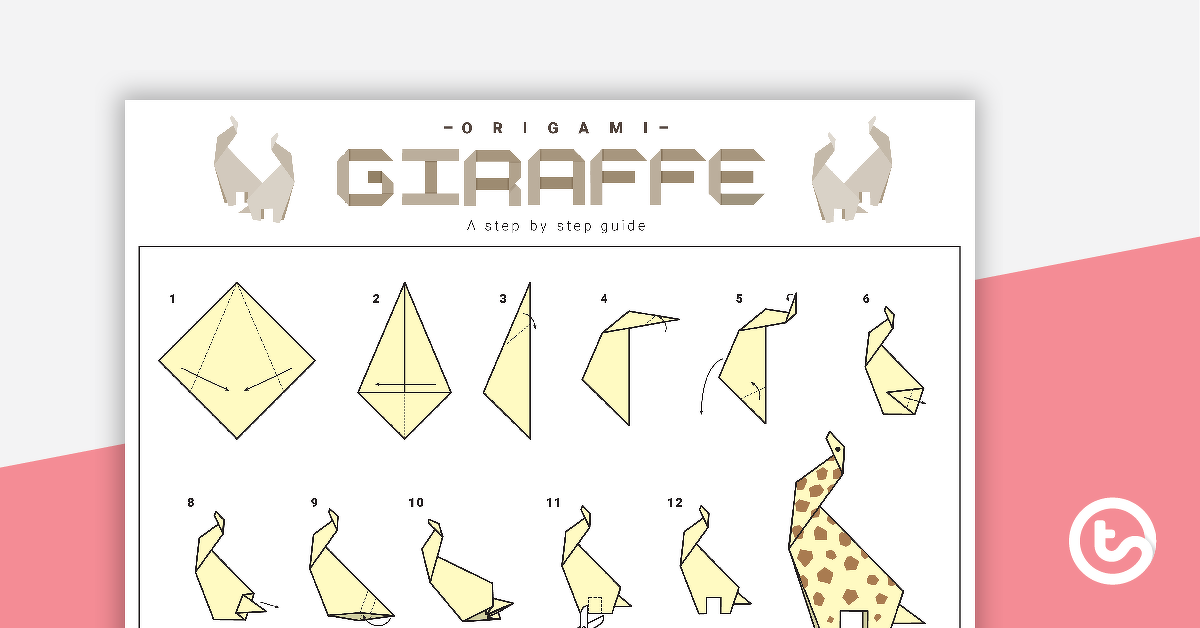Preview image for Origami Giraffe Step-By-Step Instructions - teaching resource