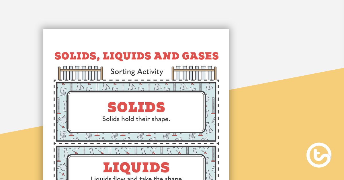Preview image for Solids, Liquids and Gases – Sorting Activity - teaching resource