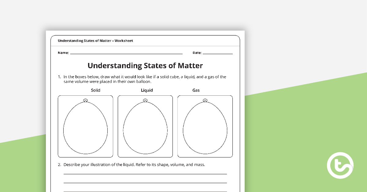 Preview image for Understanding States of Matter Worksheet - teaching resource