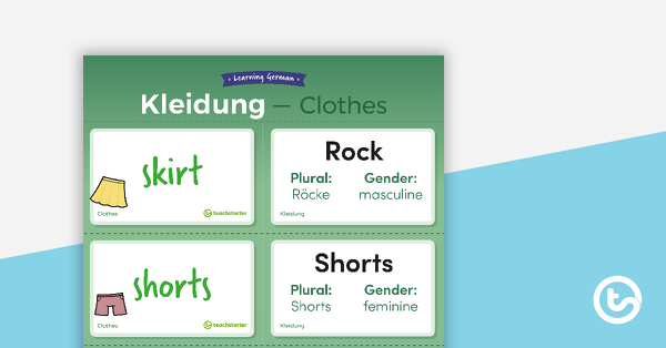 衣服的缩略图-德语语言抽认卡-教学资源
