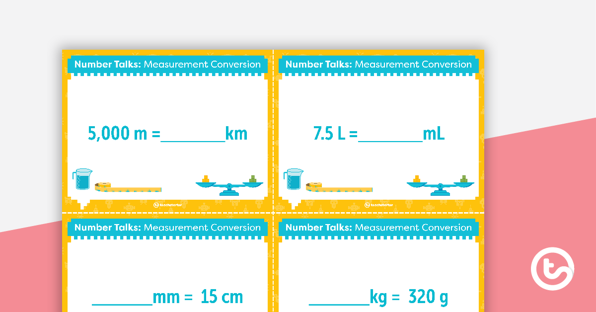 Preview image for Number Talks - Measurement Conversion Task Cards - teaching resource