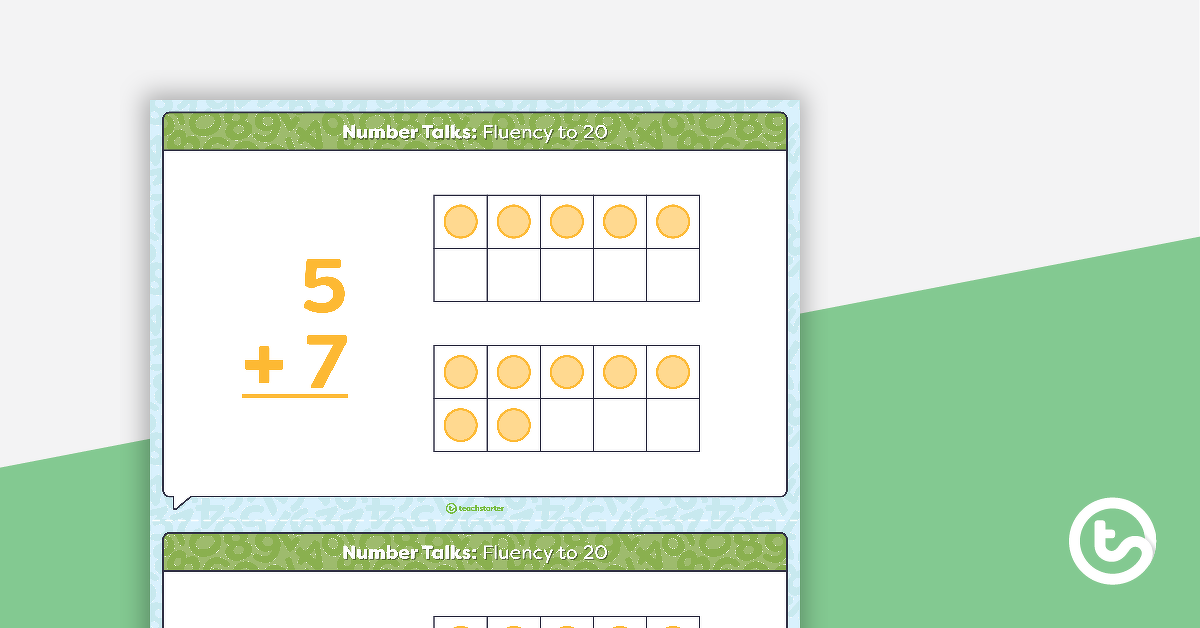 预览图像for Number Talks - Fluency to 20 Task Cards - teaching resource