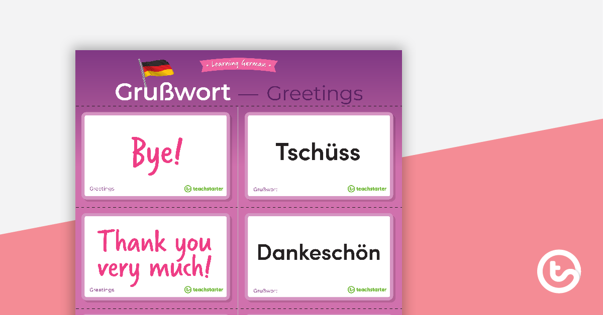Preview image for Greetings – German Language Flashcards - teaching resource