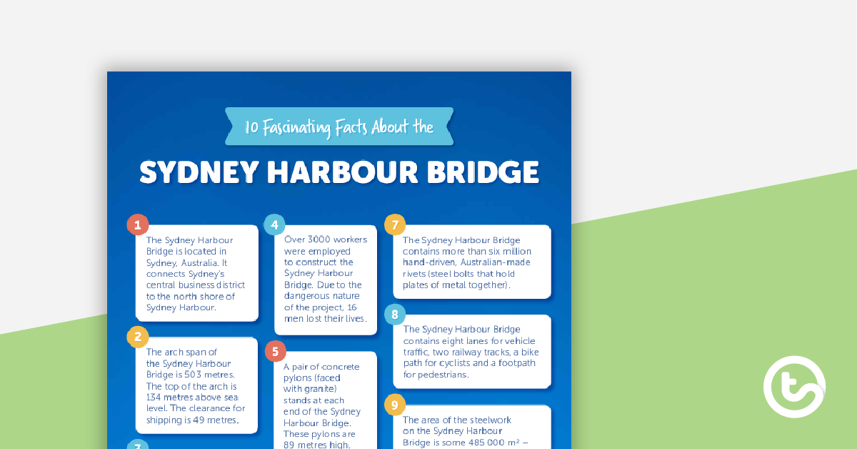 Preview image for 10 Fascinating Facts About the Sydney Harbour Bridge – Comprehension Worksheet - teaching resource