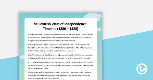 苏格兰独立战争理解的预览图像 - 教学资源