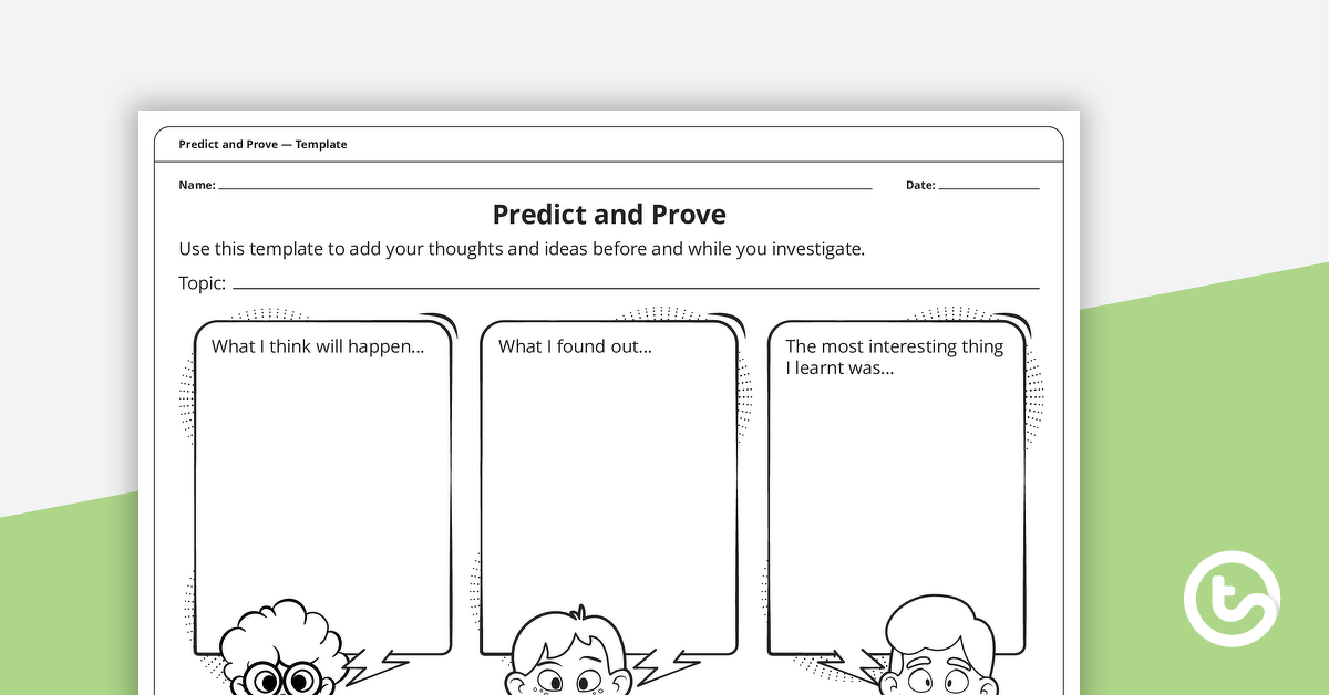 Preview image for Predict and Prove – Template - teaching resource