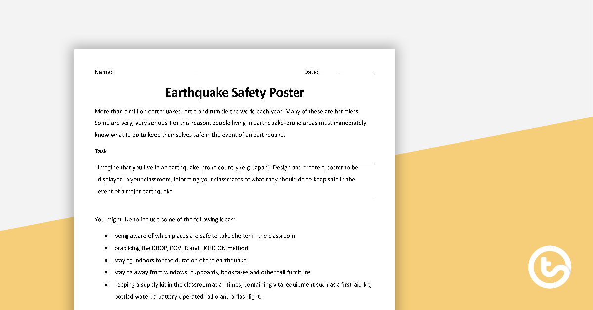 预览我age for Earthquake - Safety Poster - teaching resource