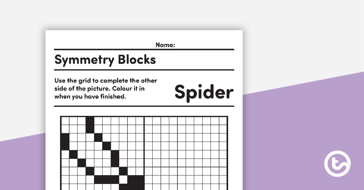 对称块的预览图像网格活动 - 蜘蛛 - 教学资源