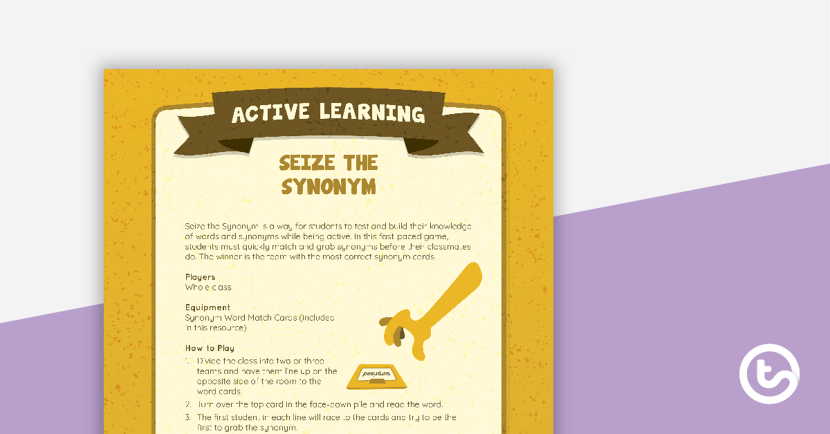 Preview image for Seize the Synonym Active Game - teaching resource