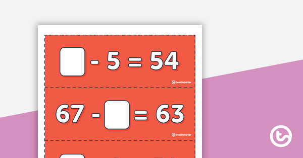 Thumbnail of Subtraction Mental Computation Flashcards - teaching resource
