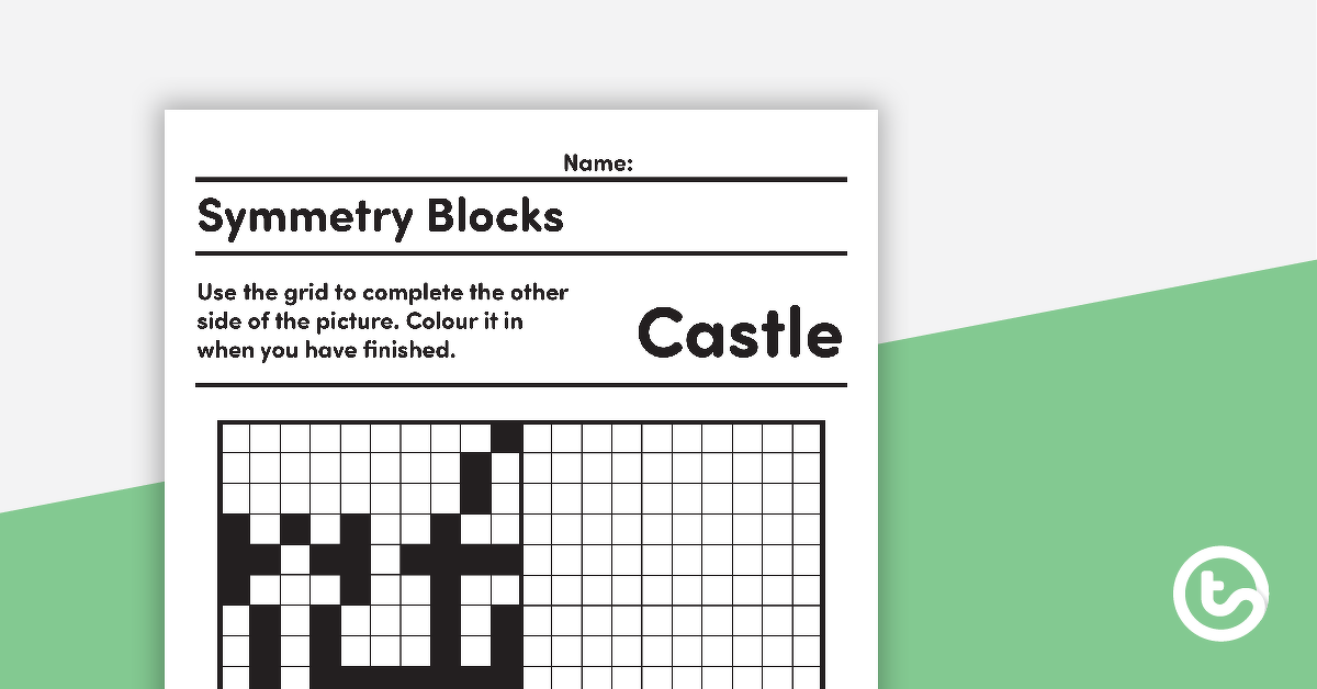 对称块的预览图像网格活动 - 城堡 - 教学资源