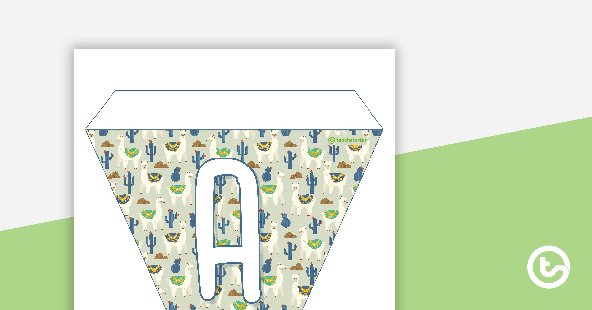 Preview image for Llama and Cactus - Letters and Numbers Bunting - teaching resource