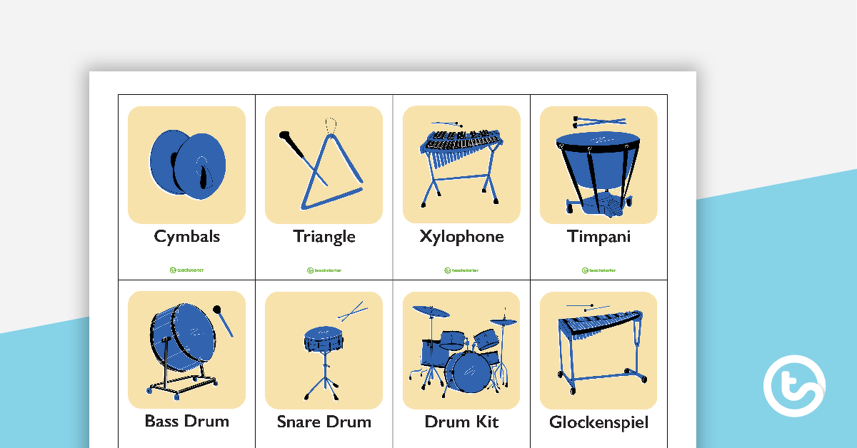 Preview image for Musical Instruments and Their Families Cards - teaching resource