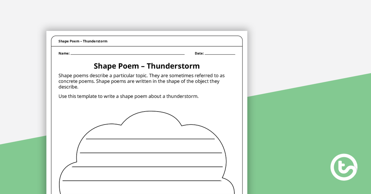 形状诗歌模板的预览图像 - 雷暴 - 教学资源