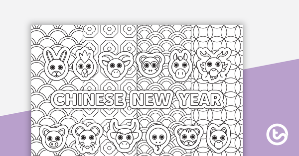 中国新年的缩略图 - 谨慎的着色表 - 教学资源