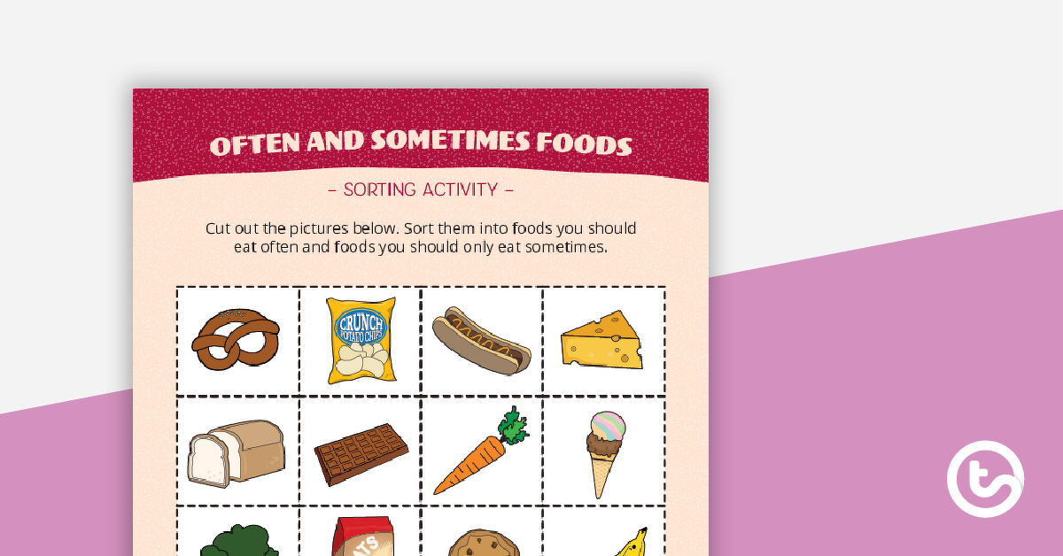预览图像for Often and Sometimes Food Sorting Activity - teaching resource