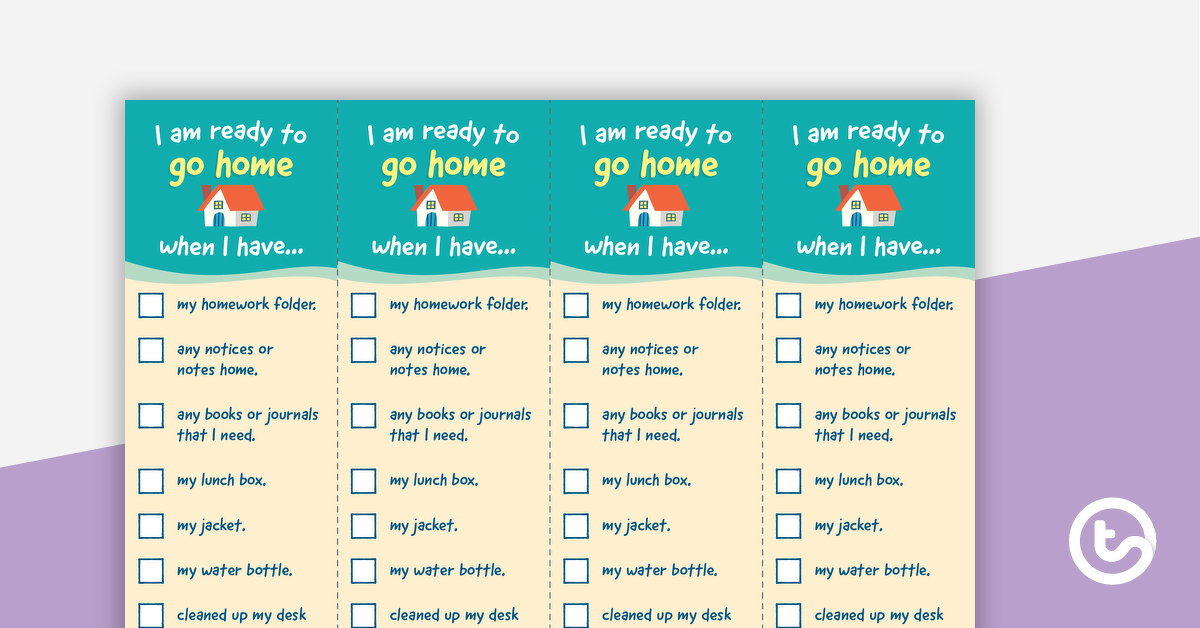 Preview image for Task Initiation Bookmark – End of Day - teaching resource