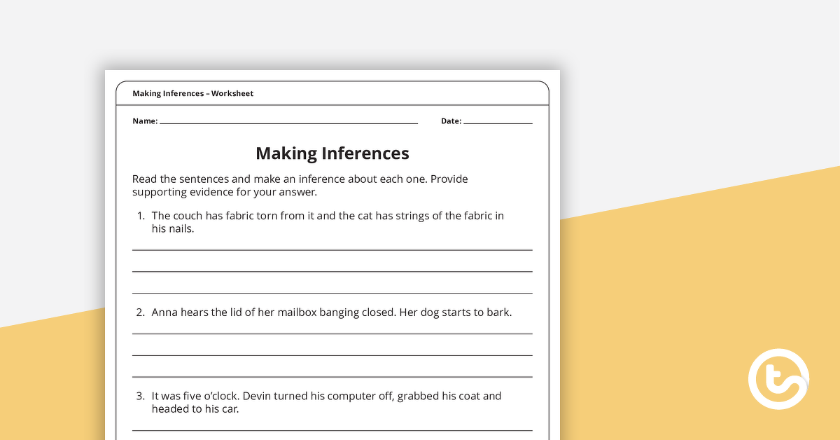 Preview image for Inferring Practice – Worksheet - teaching resource