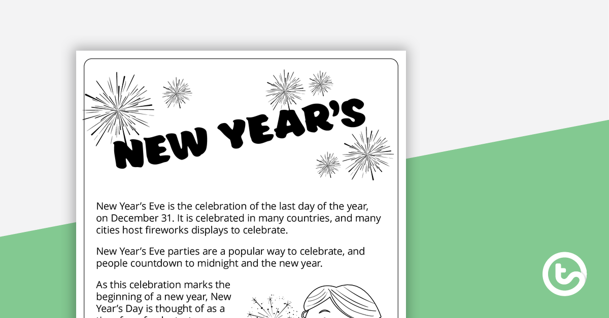 Preview image for New Year Thinking – Worksheet - teaching resource