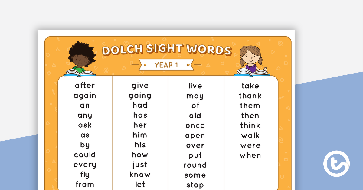 预览图像Dolch视觉单词垫1 -教学资源
