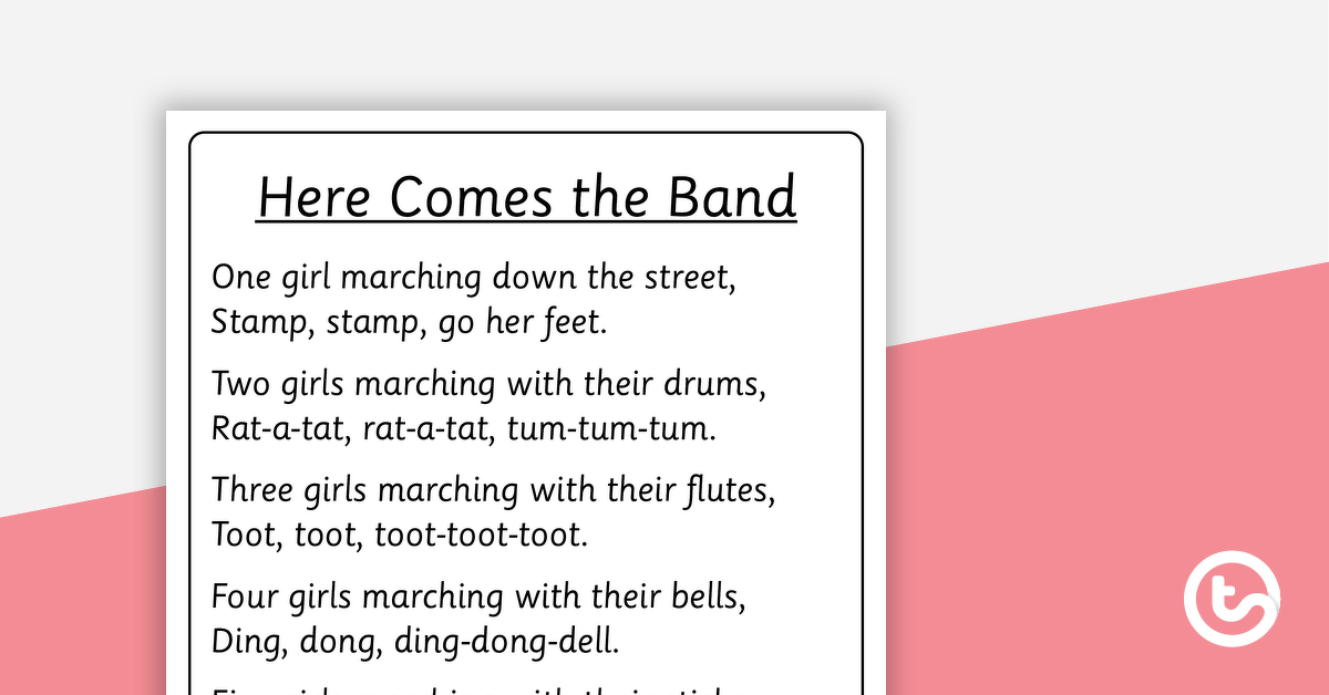 Preview image for Here Comes the Band Counting Rhyme - Poster and Cut-Out Pages - teaching resource
