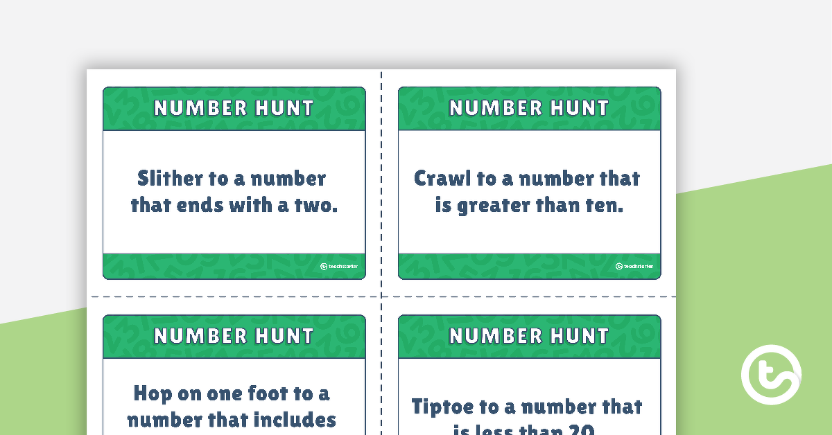 Preview image for Number Hunt Description Cards - teaching resource