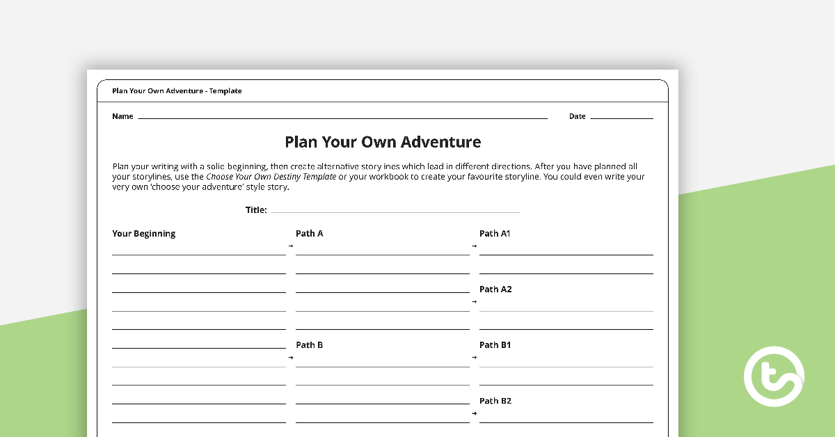 Preview image for Plan Your Own Adventure - Writing Template - teaching resource