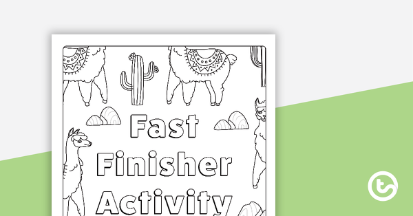 Thumbnail of Split Class/Fast Finisher Booklet Front Cover - Llama Theme - teaching resource
