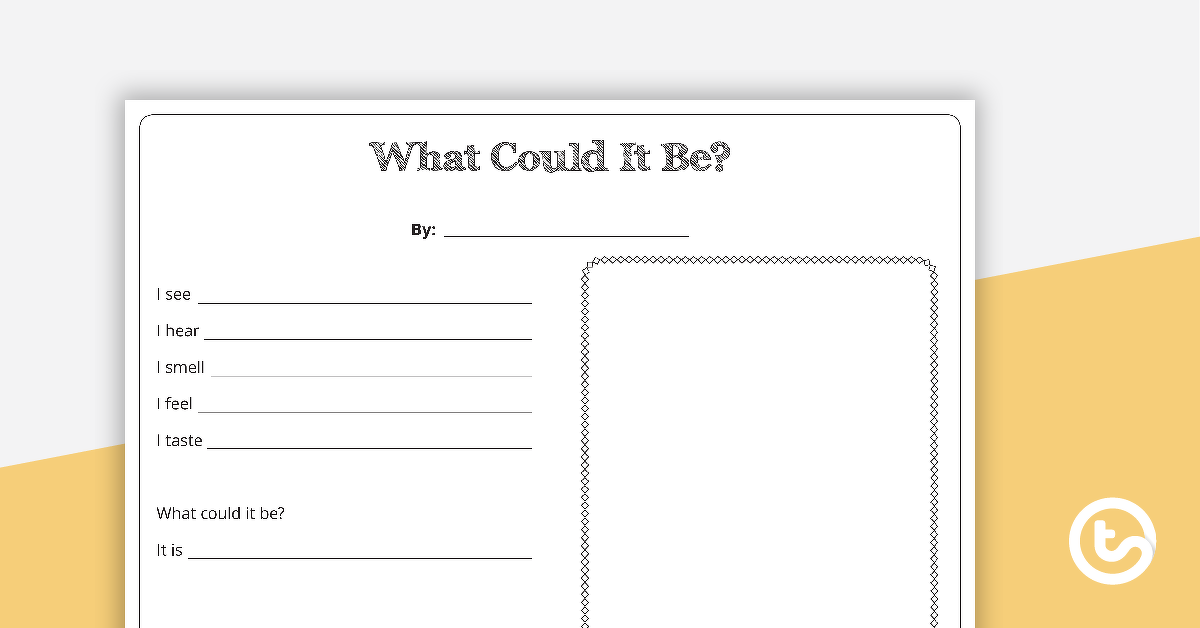Preview image for What Could It Be? - Sensory Poem Template - teaching resource