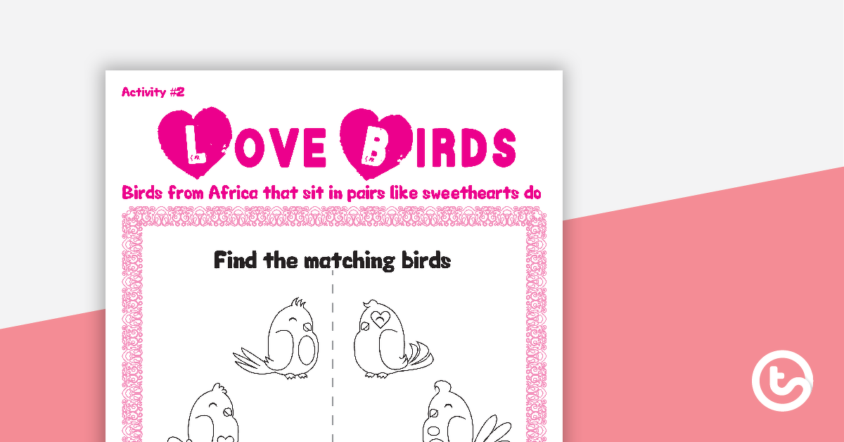 Preview image for Valentine's Day Love Birds Activity - teaching resource