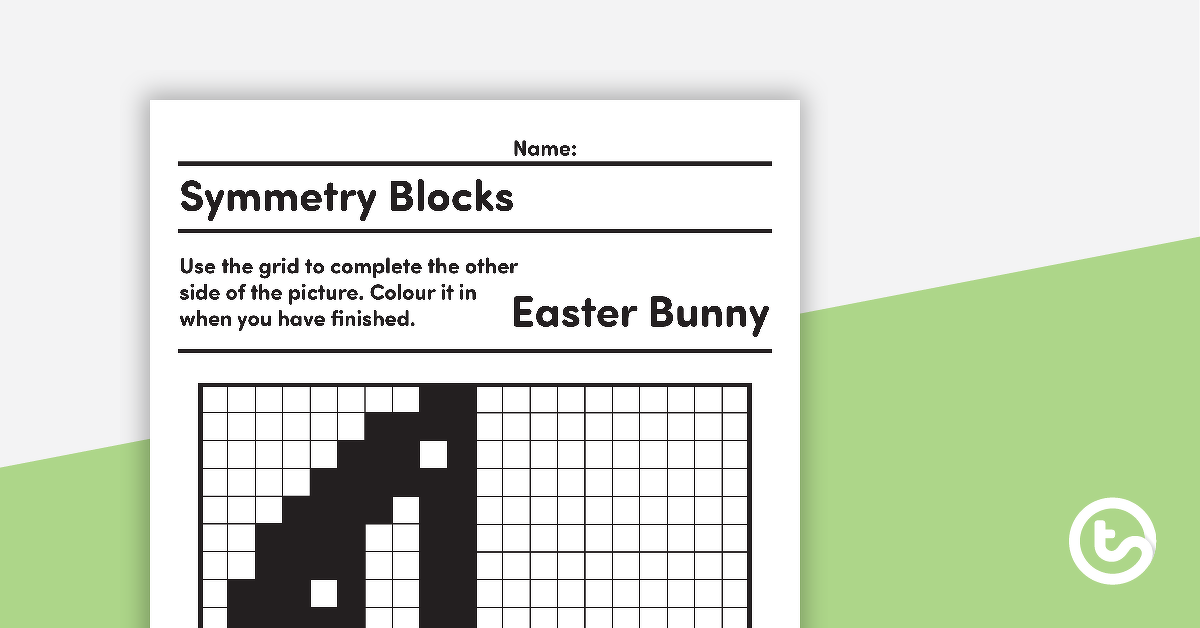 对称块的预览图像网格活动 - 复活节兔子 - 教学资源