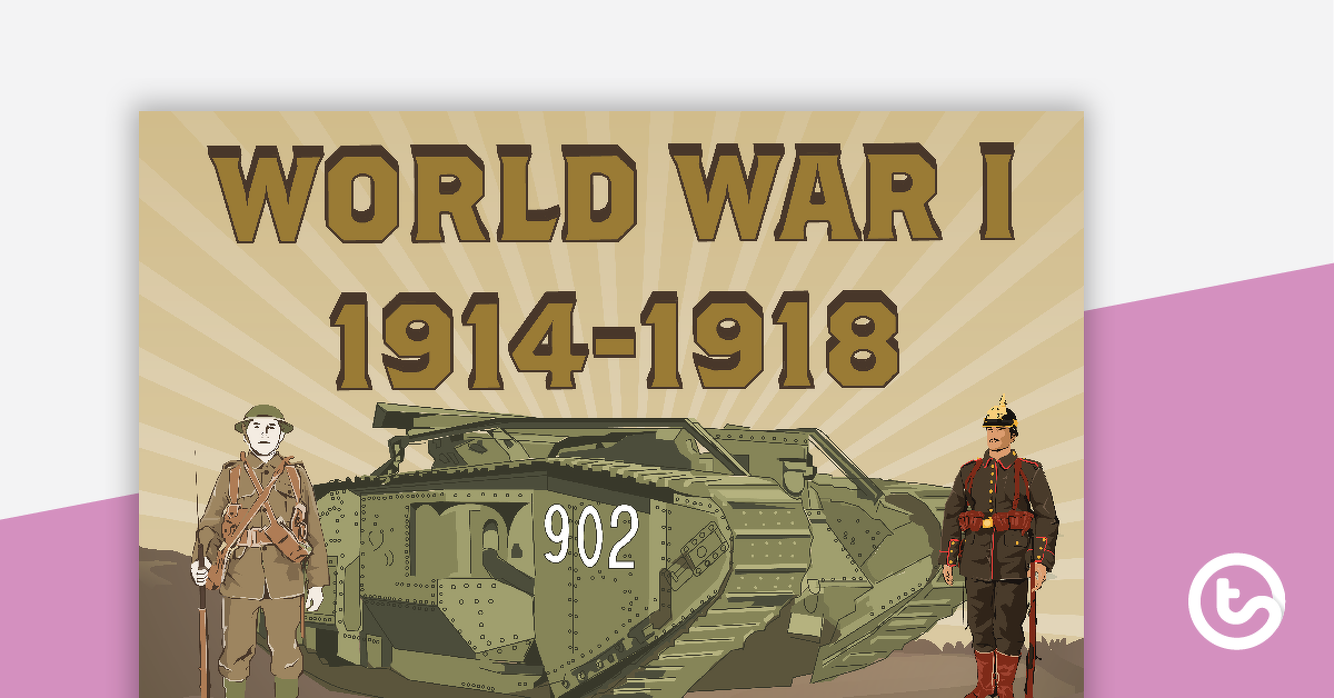 第一次世界大战单词墙词汇的预览图像 - 教学资源