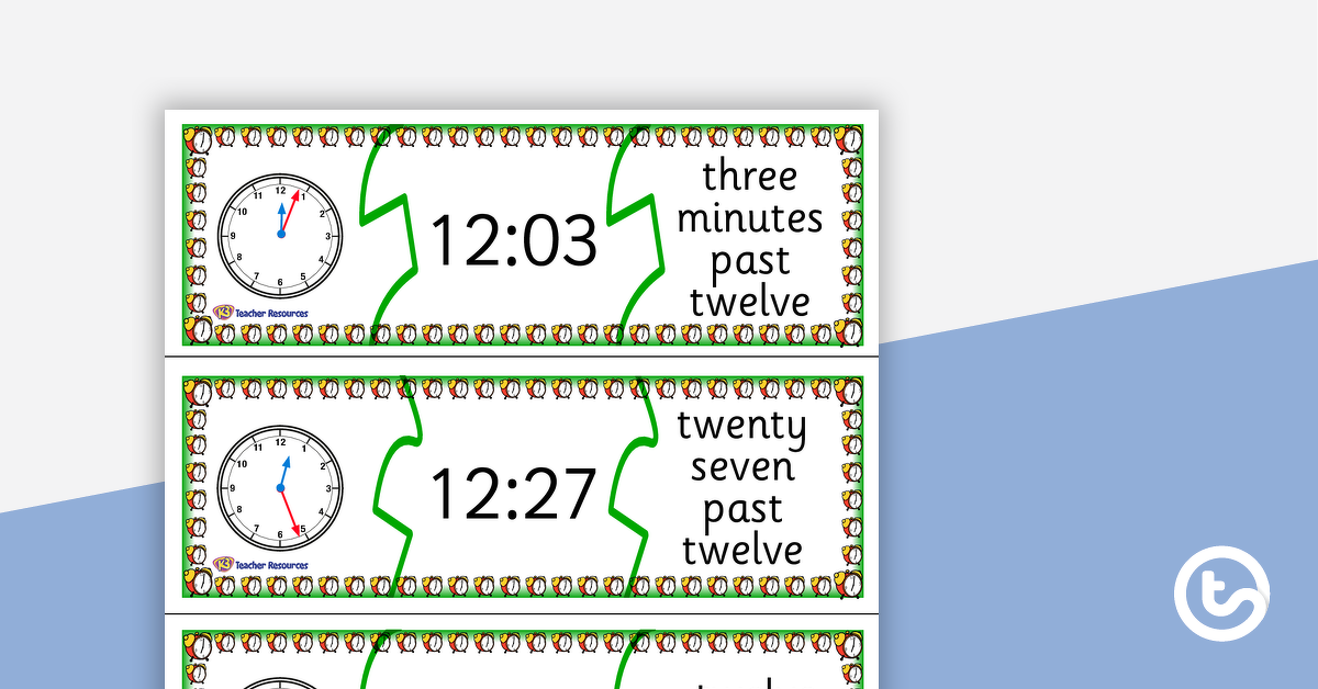 Preview image for Telling Time Puzzle - To the Minute - teaching resource