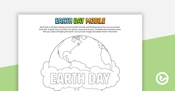Preview image for Earth Day Mobile - teaching resource
