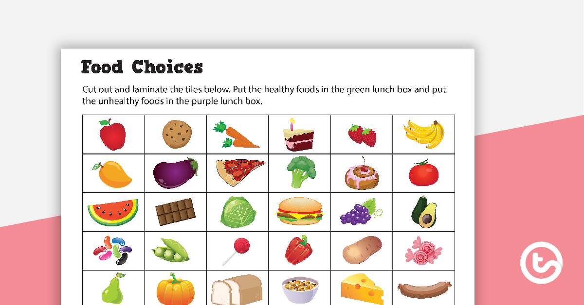 Preview image for Food Choices Sorting Activity - Lunchbox - teaching resource