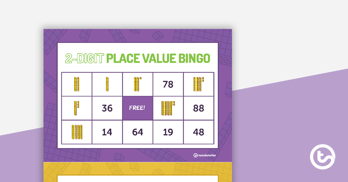 Preview image for Two-Digit Place Value Bingo Game (Digits and MAB) - teaching resource