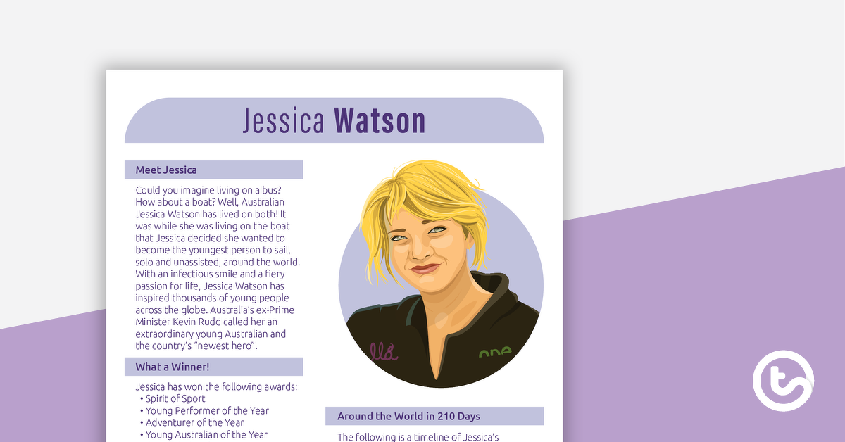 Preview image for Inspirational Woman Profile – Jessica Watson - teaching resource