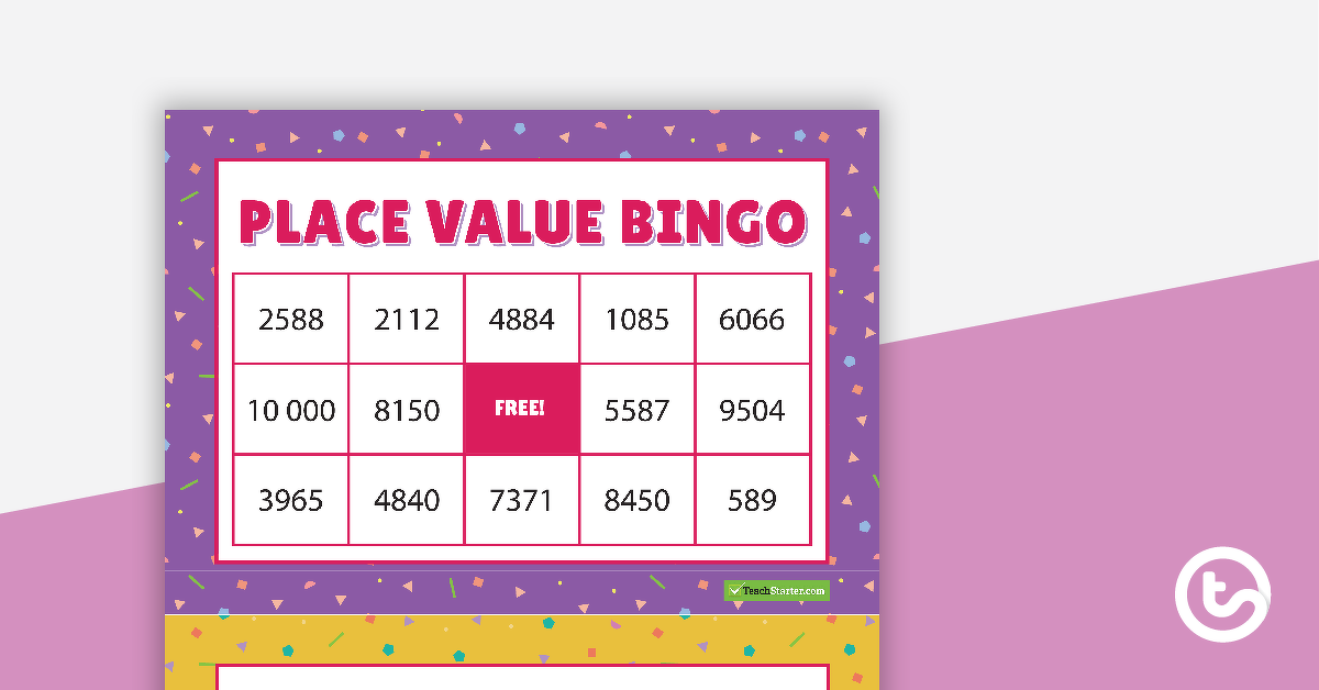 Preview image for Place Value Bingo Game - Numbers 0-10 000 - teaching resource