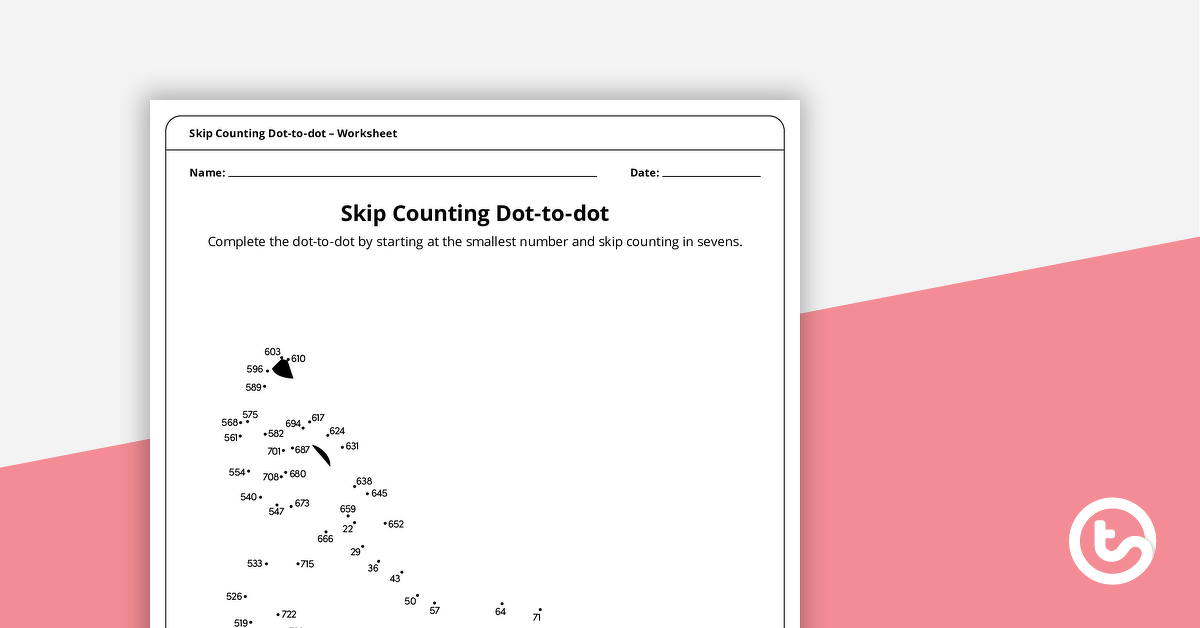 为复杂的Dot-to-dot——跳过Counti预览图像ng by Sevens (Wolf) – Worksheet - teaching resource